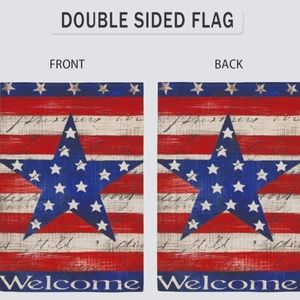 Patriotic Welcome Garden Flag NEW Double Sided Stars and Stripes